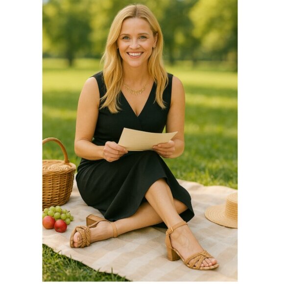 Draper James Elisa Tan Braided Open Toe Ankle Strap Dress Sandals Size 10 NWB - Picture 15 of 15